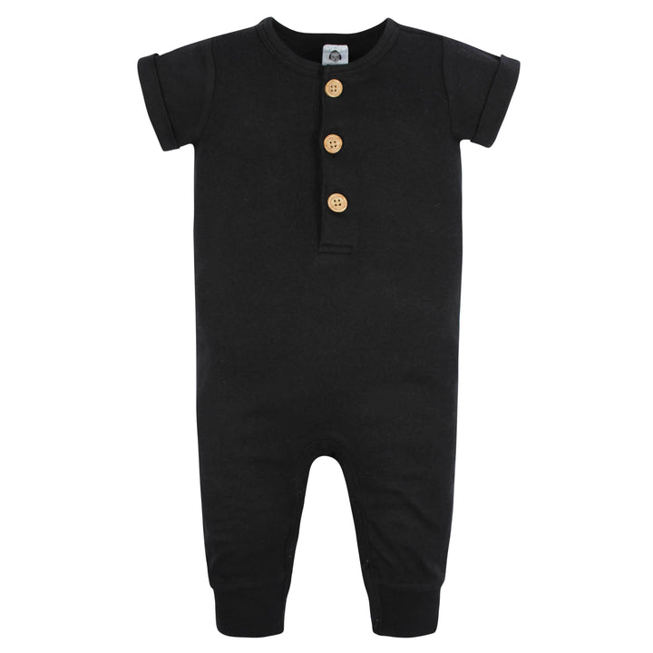 2-Pack Baby Boys Fossils & Black Short Sleeve Rompers-Gerber Childrenswear