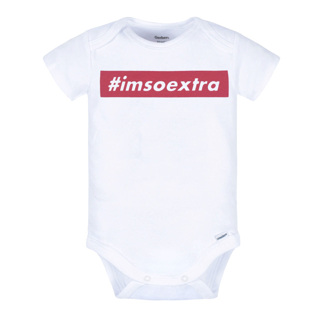#imsoextra Short Sleeve Onesies® Bodysuit-Gerber Childrenswear