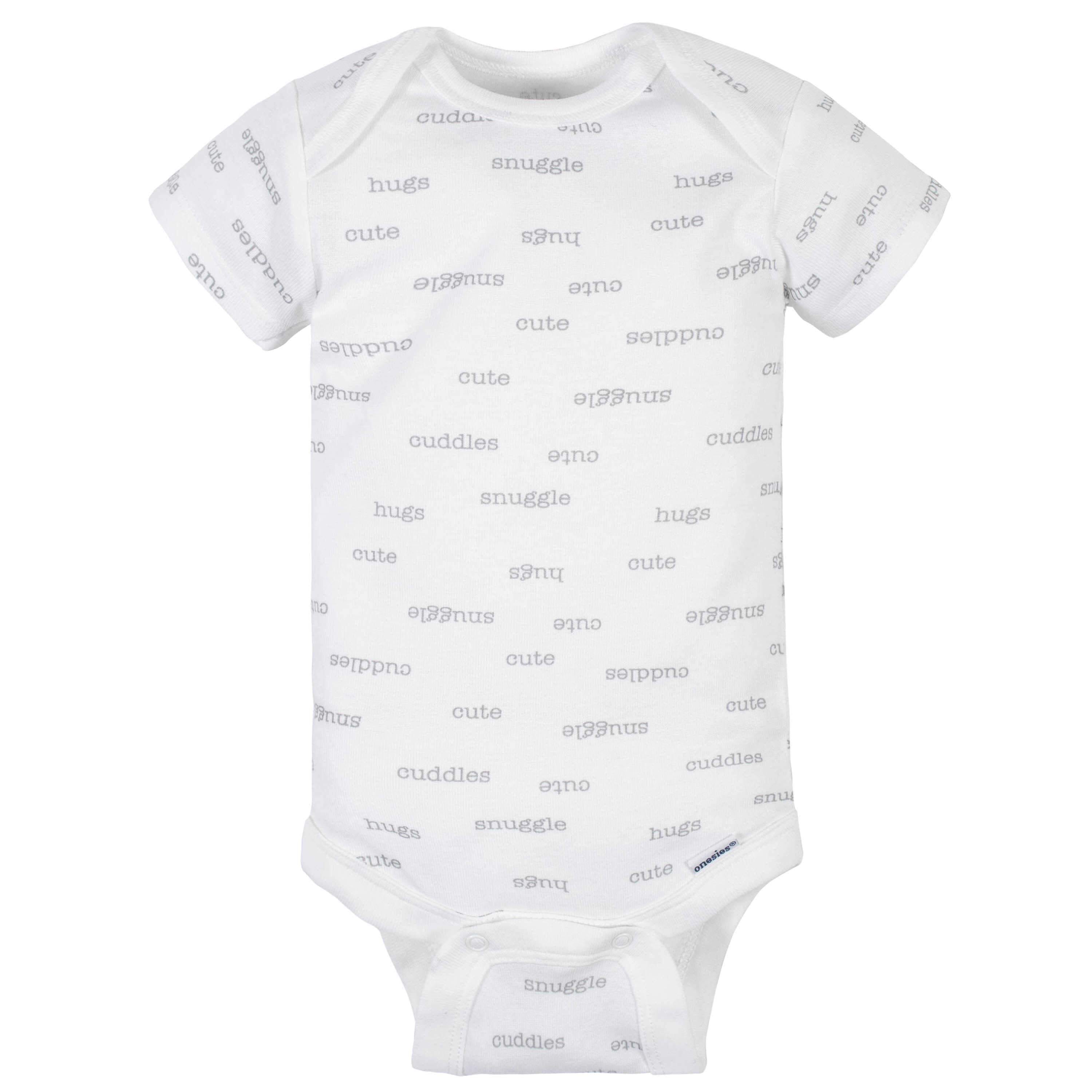 8-Pack Baby Neutral Words Short Sleeve Onesies® Bodysuits-Gerber Childrenswear