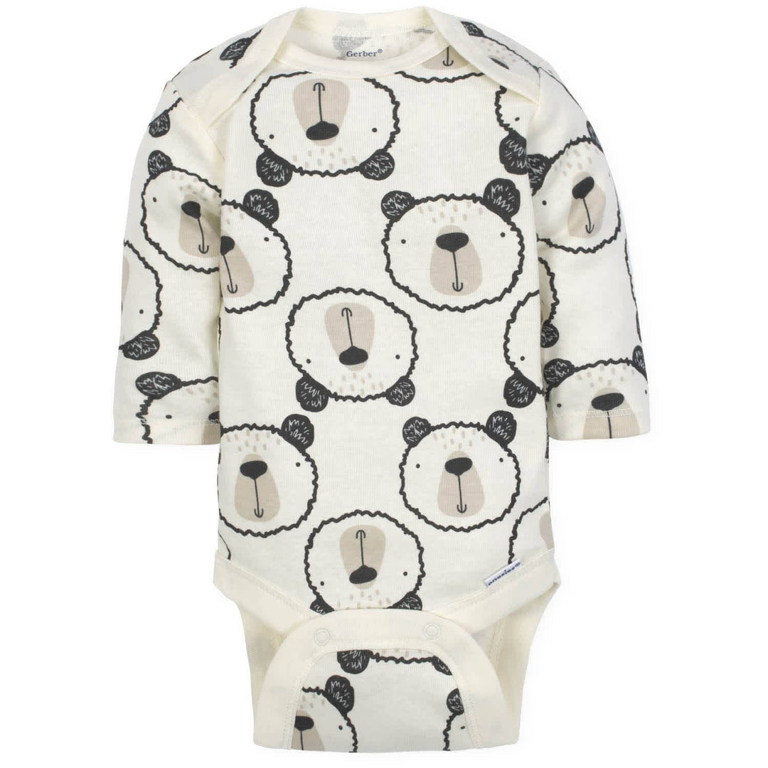 5-Pack Baby Boys Bear Long Sleeve Onesies® Bodysuits-Gerber Childrenswear