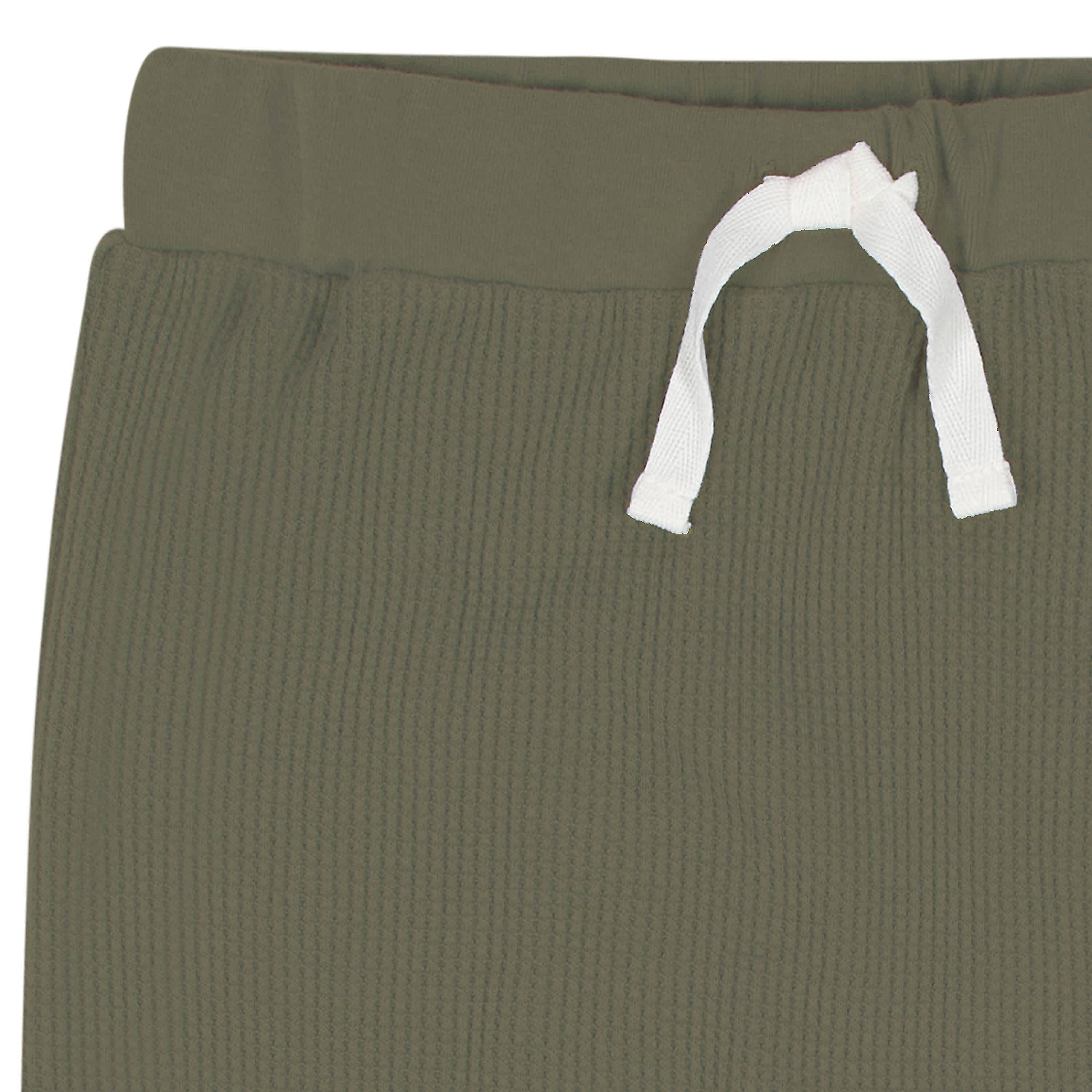 2-Piece Infant & Toddler Boys Sage Green Waffle Hoodie & Jogger Set