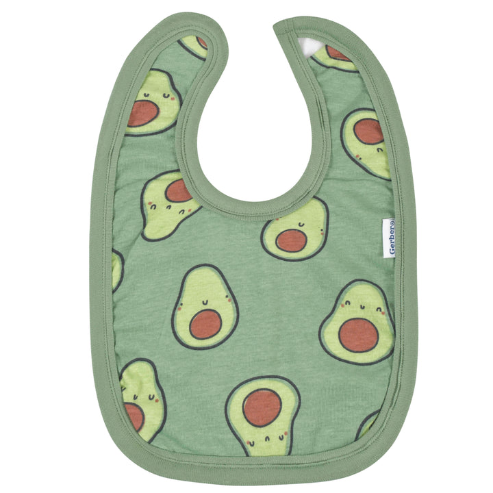 3-Piece Baby Neutral Comfy Stretch Avocado Bib & Burps Set-Gerber Childrenswear