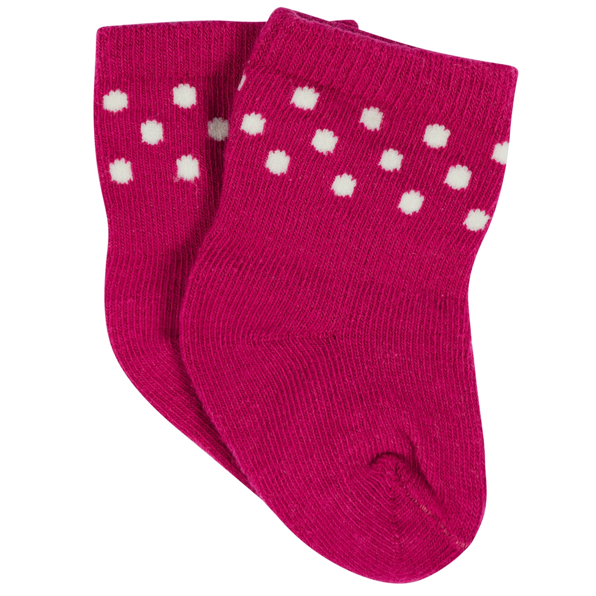 12-Pack Baby & Toddler Girls Floral Fox Jersey Crew Wiggle Proof® Socks