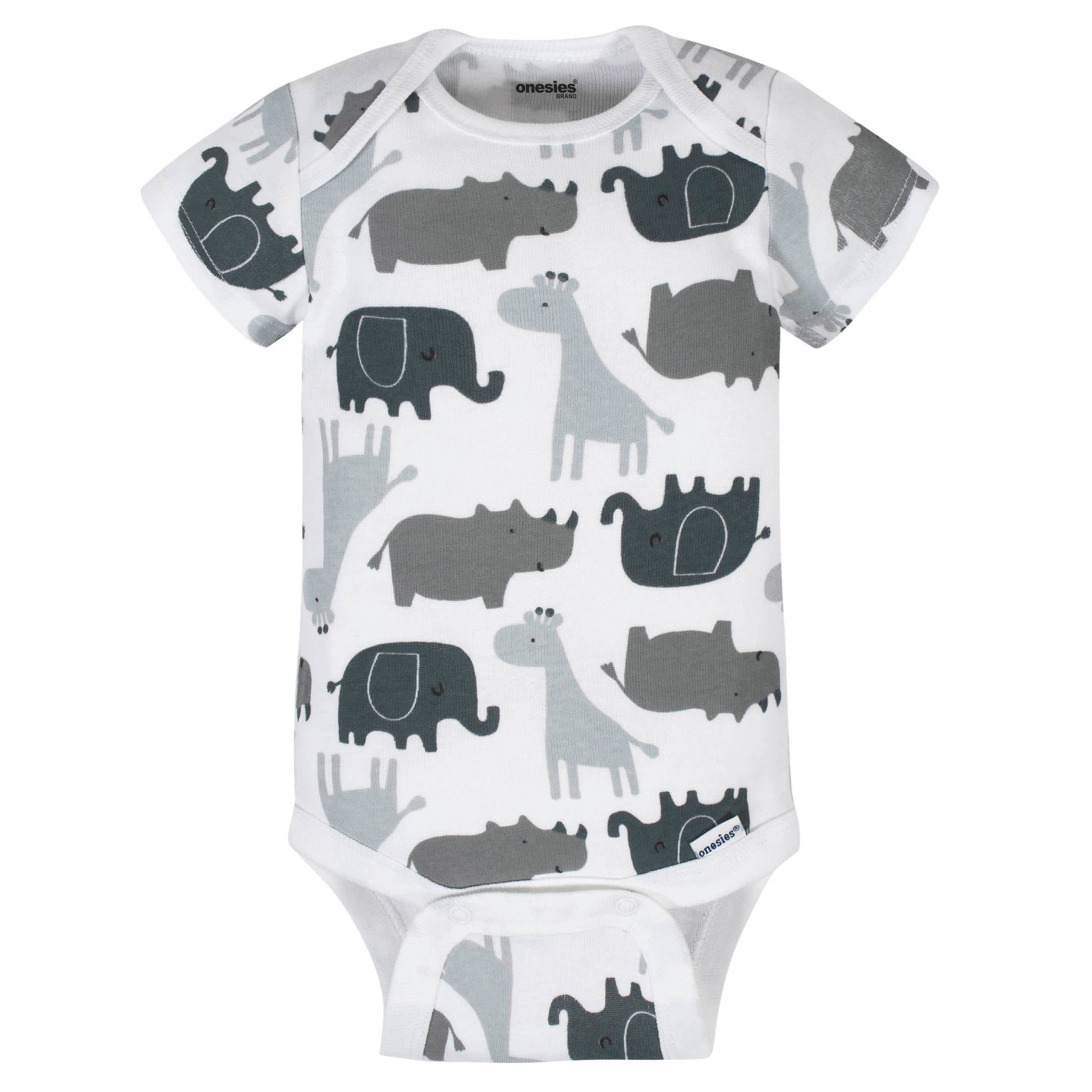 8-Pack Baby Neutral Elephant Onesies® Brand Bodysuits-Gerber Childrenswear