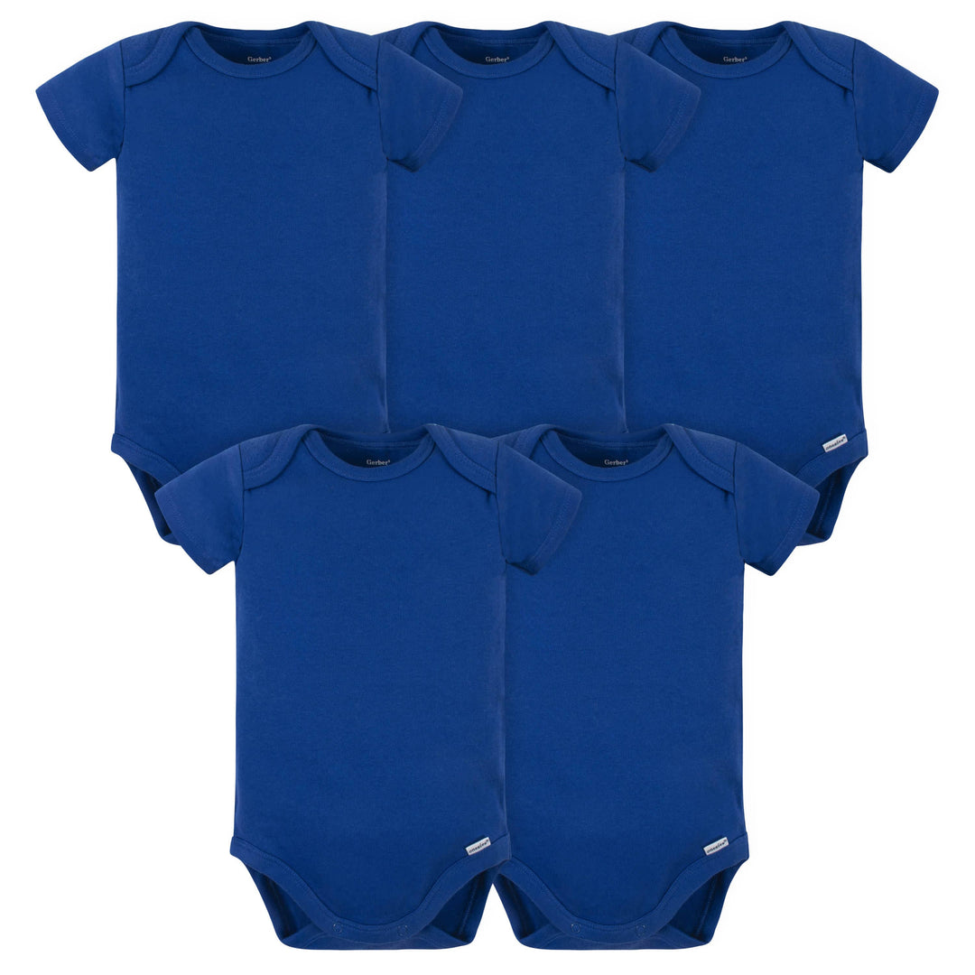 5-Pack Baby Royal Blue Premium Onesies® Bodysuits-Gerber Childrenswear