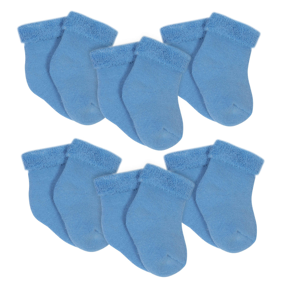 Gerber® 6-Pack Baby Boys Craft Blue Wiggle Proof Bootie Socks-Gerber Childrenswear