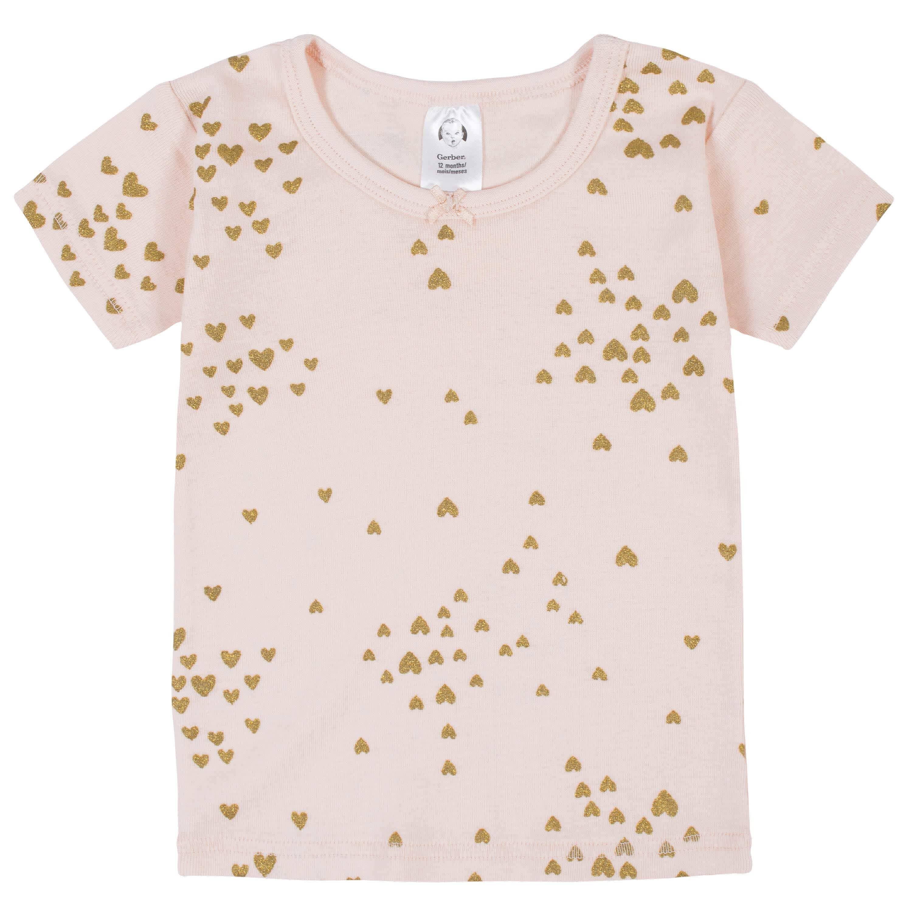 4-Piece Baby & Toddler Girls Love Snug Fit Cotton Pajamas-Gerber Childrenswear