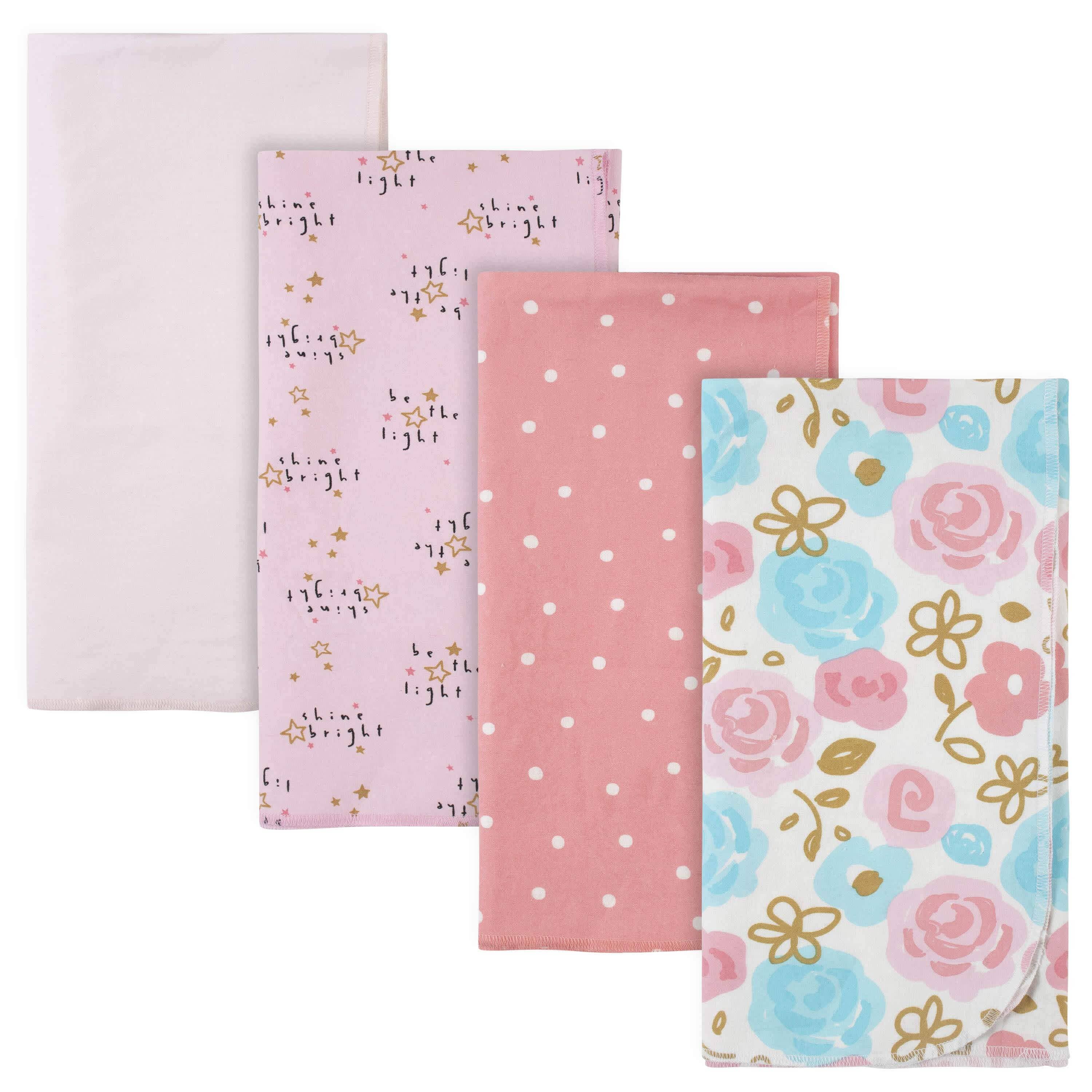 4-Pack Girls Princess Flannel Receiving Blankets-Gerber Childrenswear