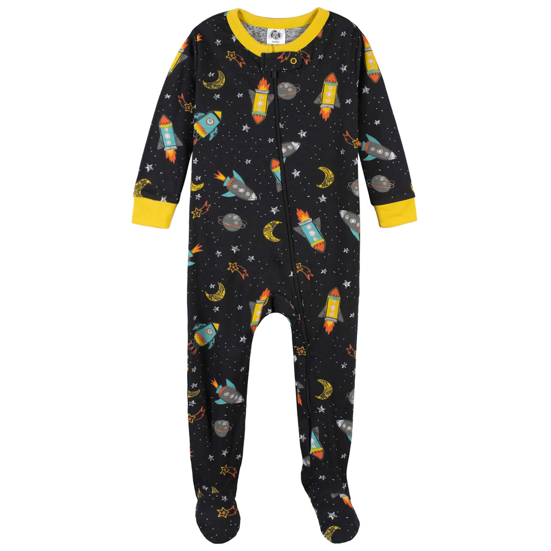 2-Pack Baby & Toddler Boys Blast Off Snug Fit Footed Cotton Pajamas-Gerber Childrenswear