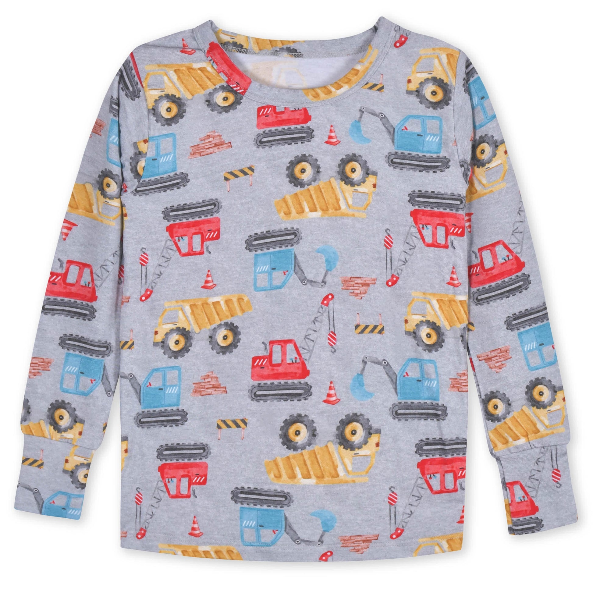 2-Piece Infant & Toddler Boys Construction Trucks Buttery-Soft Viscose Made from Eucalyptus Snug Fit Pajamas