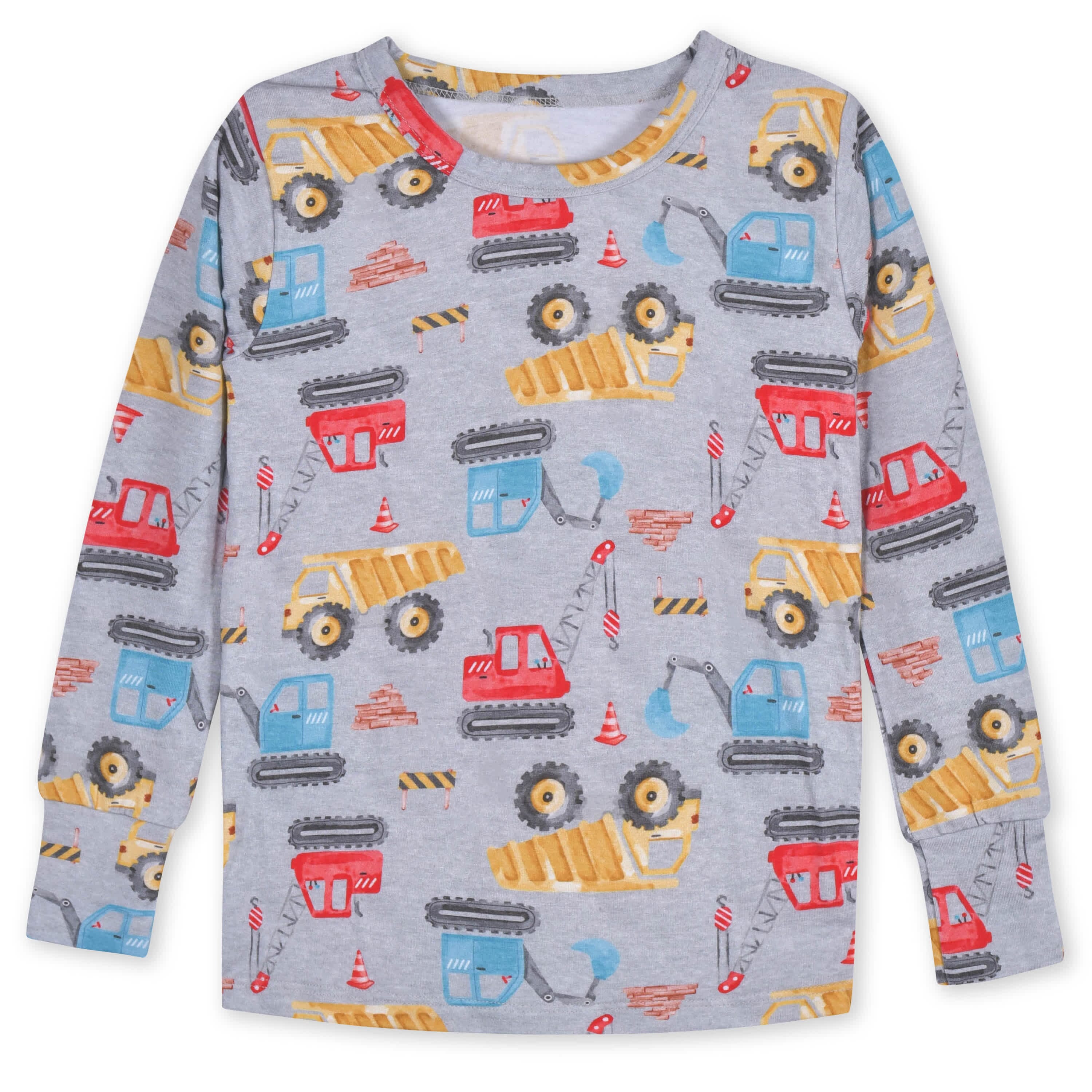 2-Piece Infant & Toddler Boys Construction Trucks Buttery-Soft Viscose Made from Eucalyptus Snug Fit Pajamas
