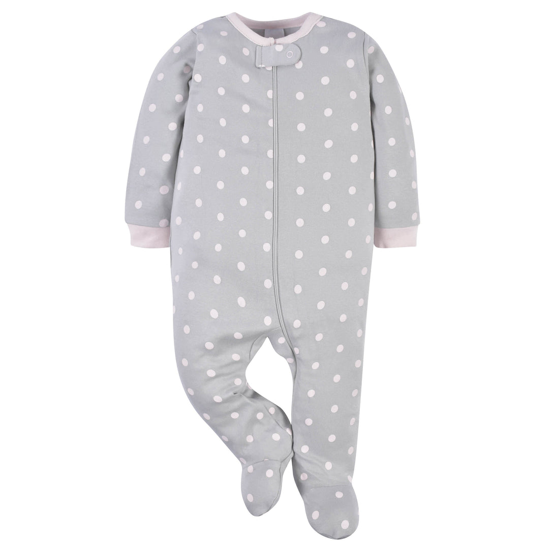2-Pack Baby Girls Comfy Stretch Floral Leopard Sleep 'n Plays-Gerber Childrenswear