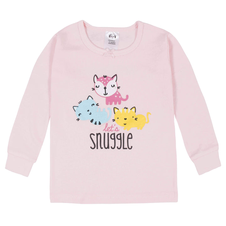 4-Piece Baby & Toddler Girls Cats Snug Fit Cotton Pajamas-Gerber Childrenswear