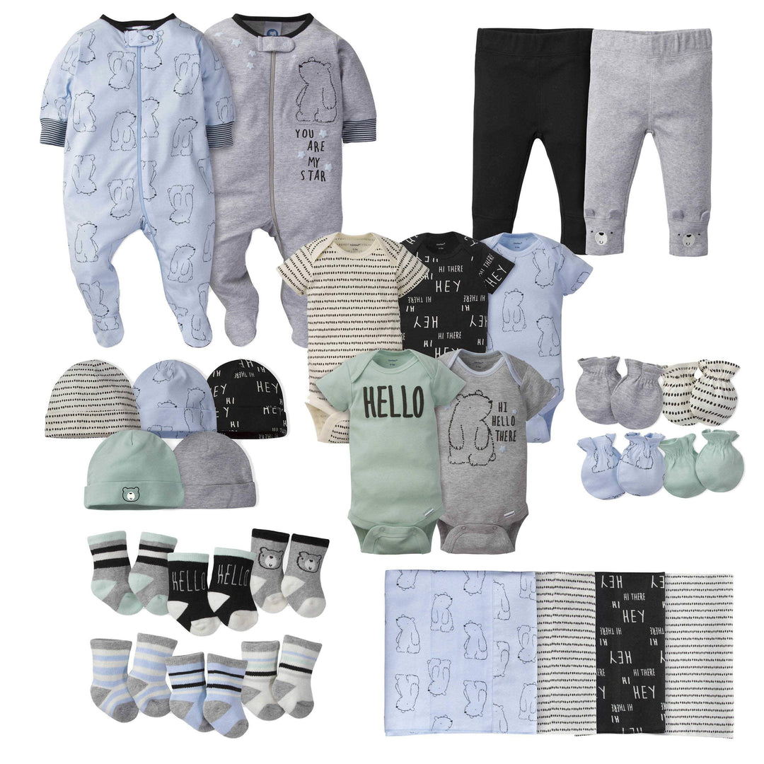 28-piece Baby Boys' Bear Bundle Set-Gerber Childrenswear