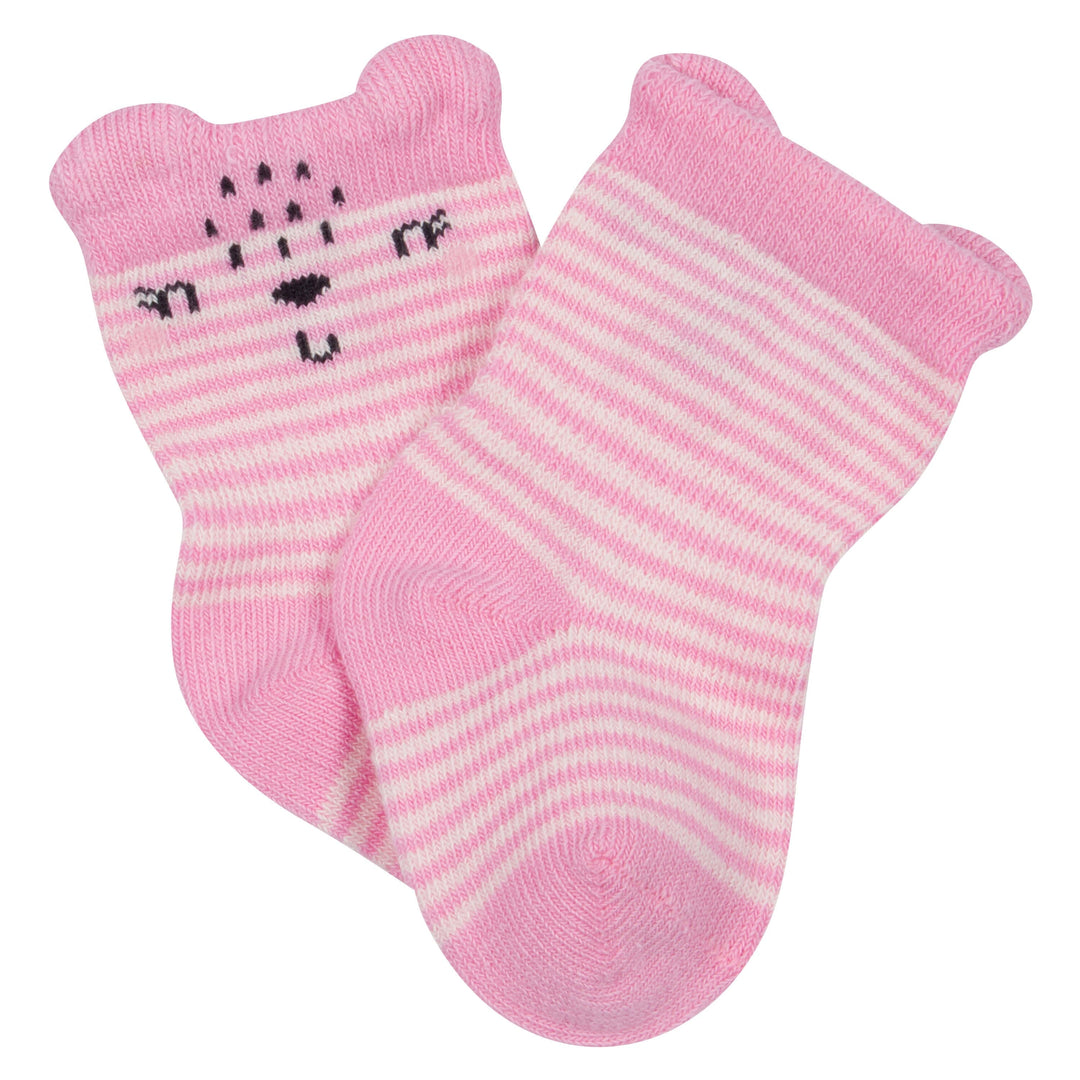 6-Pack Baby Girls Bear Wiggle Proof® Socks