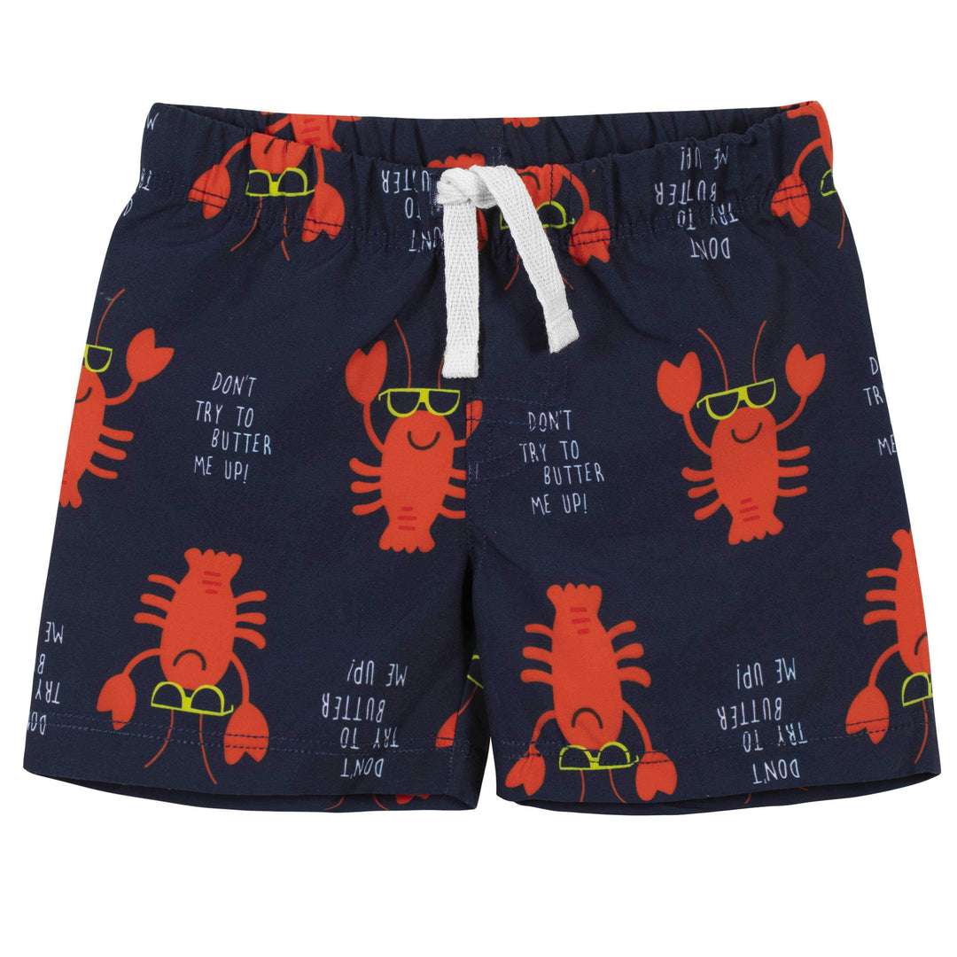 2-Piece Baby & Toddler Boys Lobster Swim Trunks & Rash Guard Set