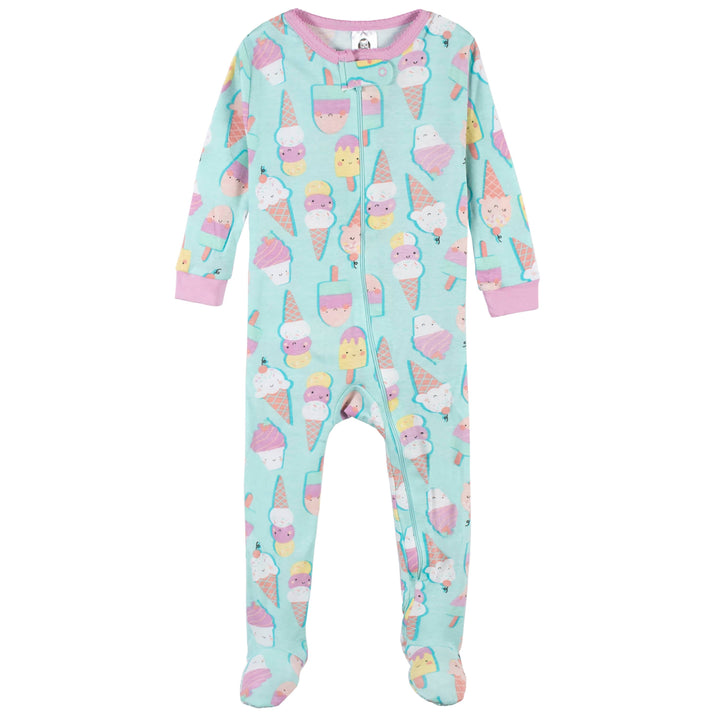2-Pack Baby & Toddler Girls Ice Cream Dreams Snug Fit Footed Cotton Pajamas-Gerber Childrenswear