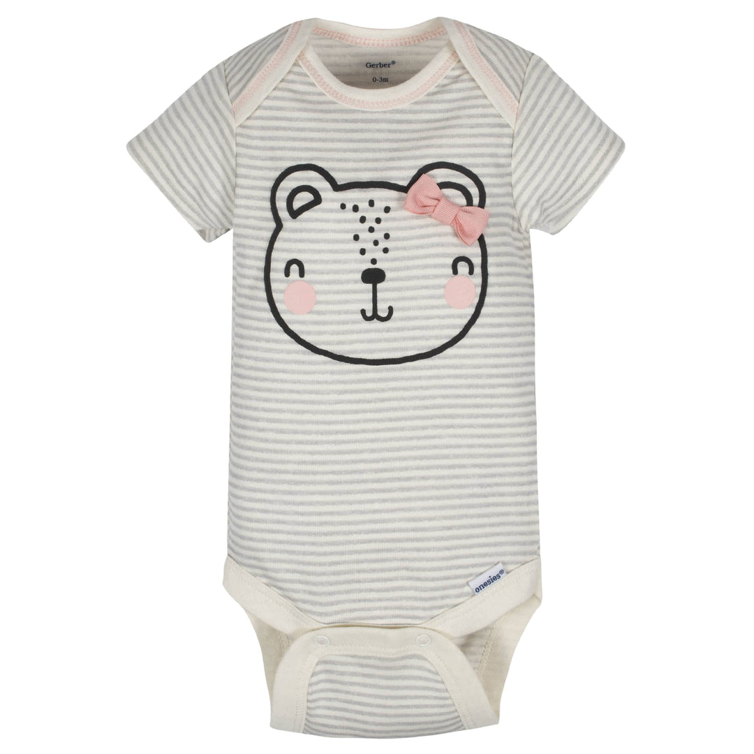16-Piece Baby Girls Bear Onesies® Bodysuits, Take-Me-Home Set, Bibs, Caps, and Blankets Set-Gerber Childrenswear