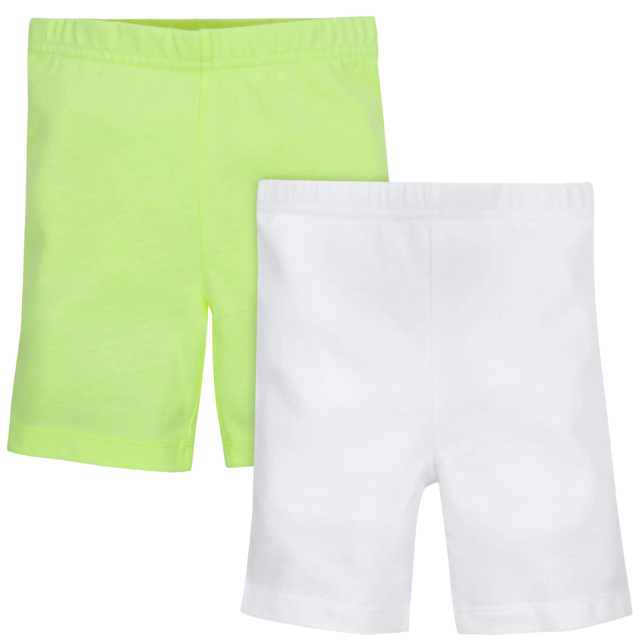 Gerber® Graduates 2-Pack Toddler Girls Neon/White Shorts-Gerber Childrenswear