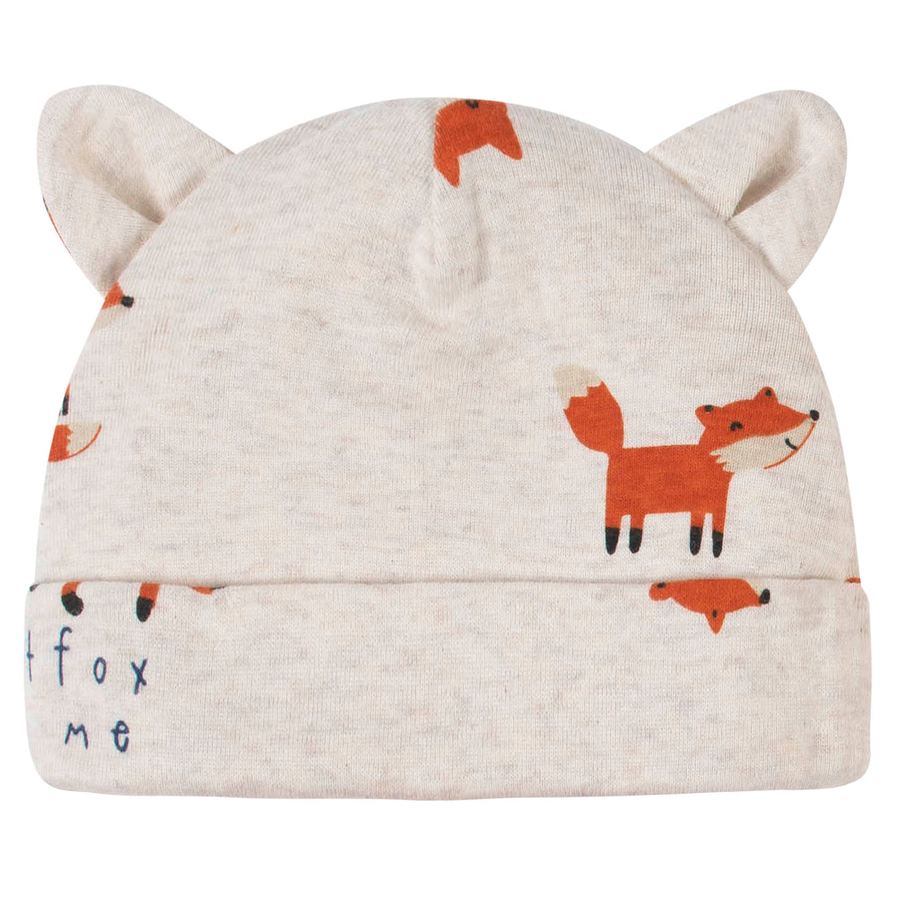 8-Piece Baby Boys Fox Caps & Mittens Set-Gerber Childrenswear