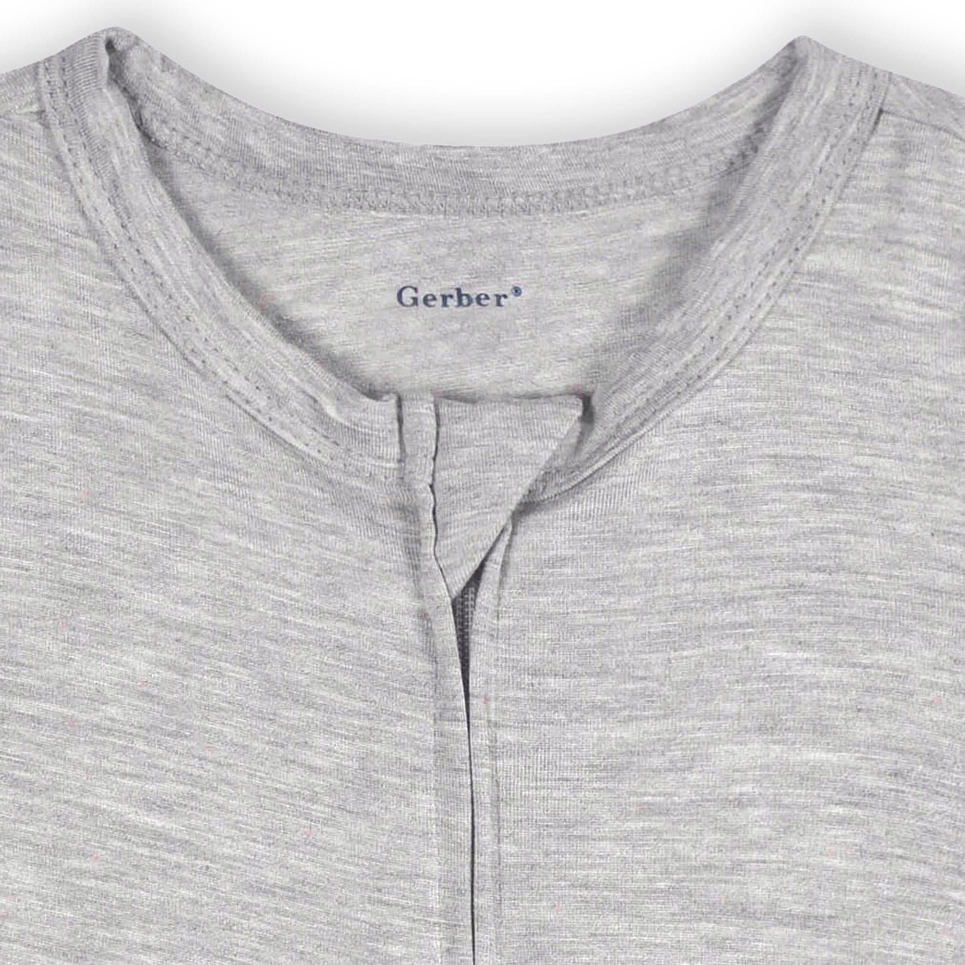 Baby Gray Heather Buttery-Soft Viscose Made from Eucalyptus Snug Fit Romper