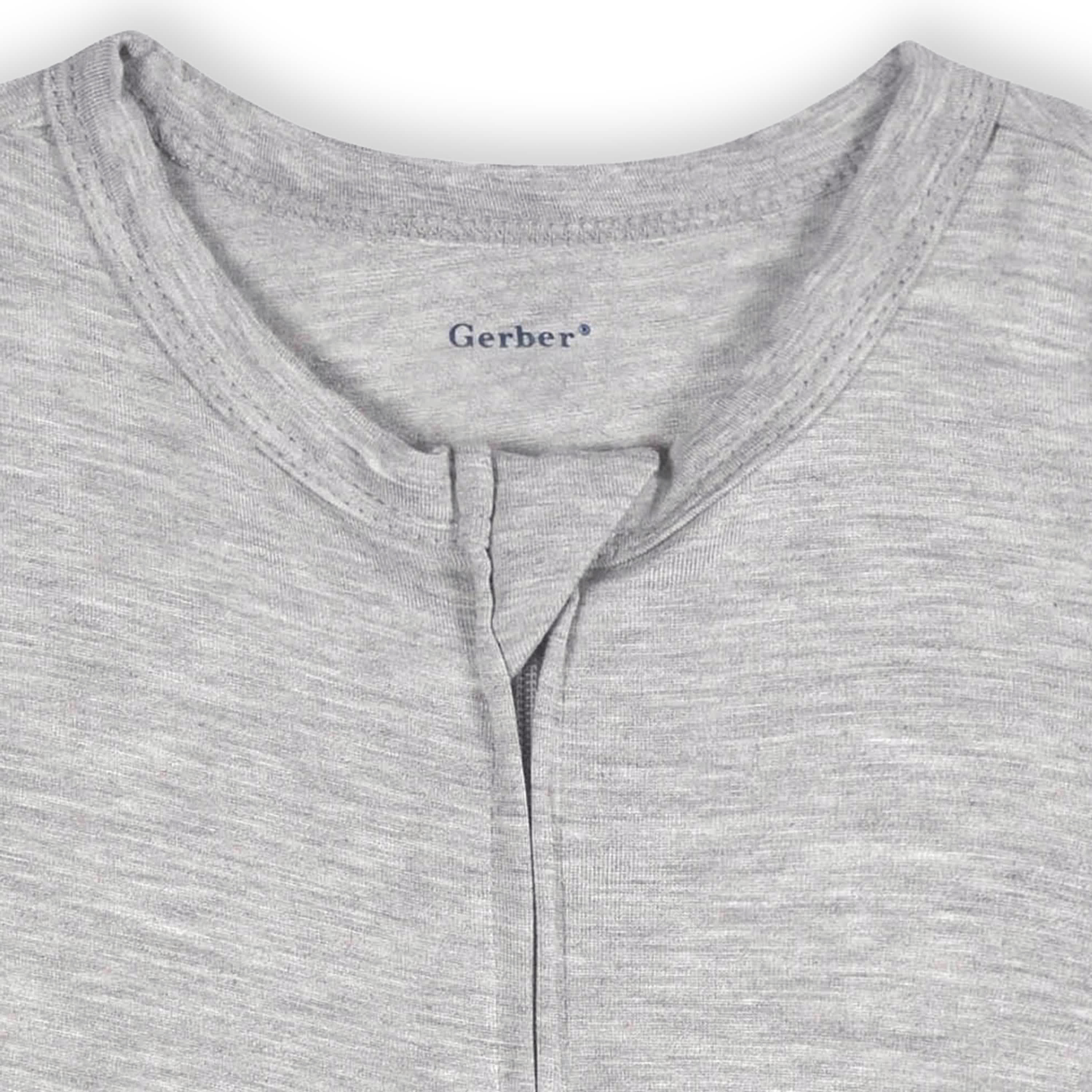 Baby Gray Heather Buttery-Soft Viscose Made from Eucalyptus Snug Fit Romper