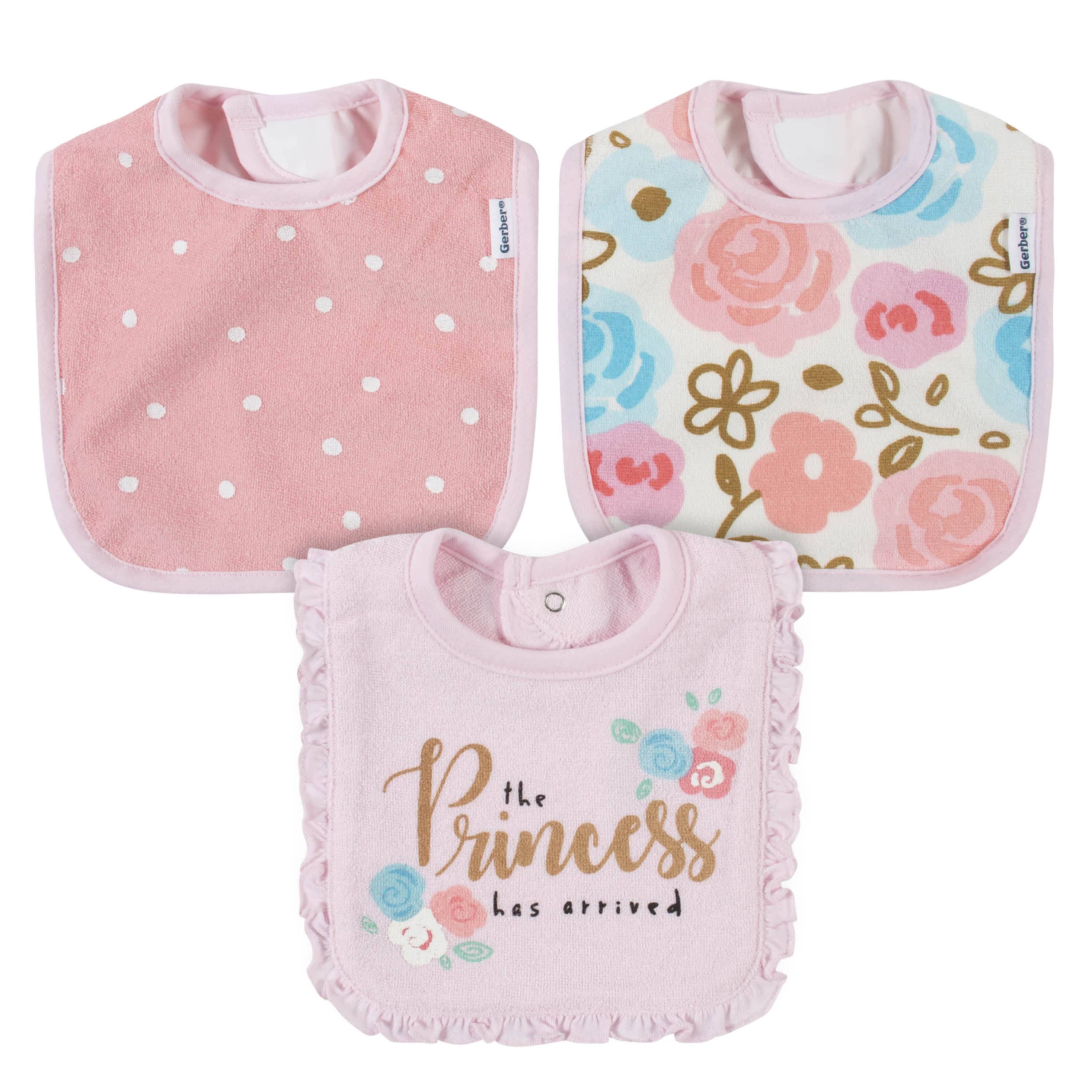 21-Piece Baby Girls Princess Terry Bib, Burpcloth, Mittens, Cap and Bootie Sock Set-Gerber Childrenswear