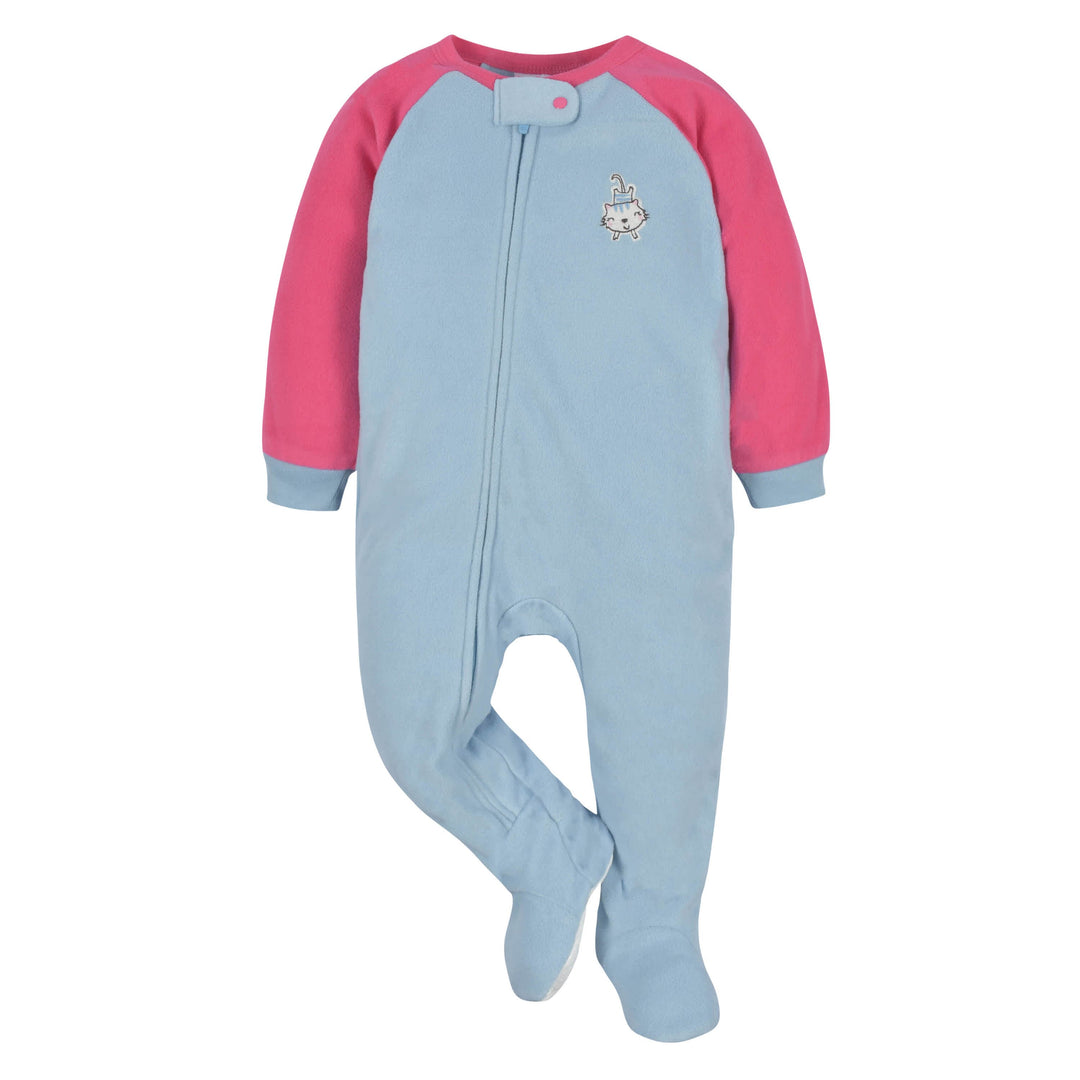 2-Pack Baby & Toddler Girls Pink Tigers Fleece Pajamas