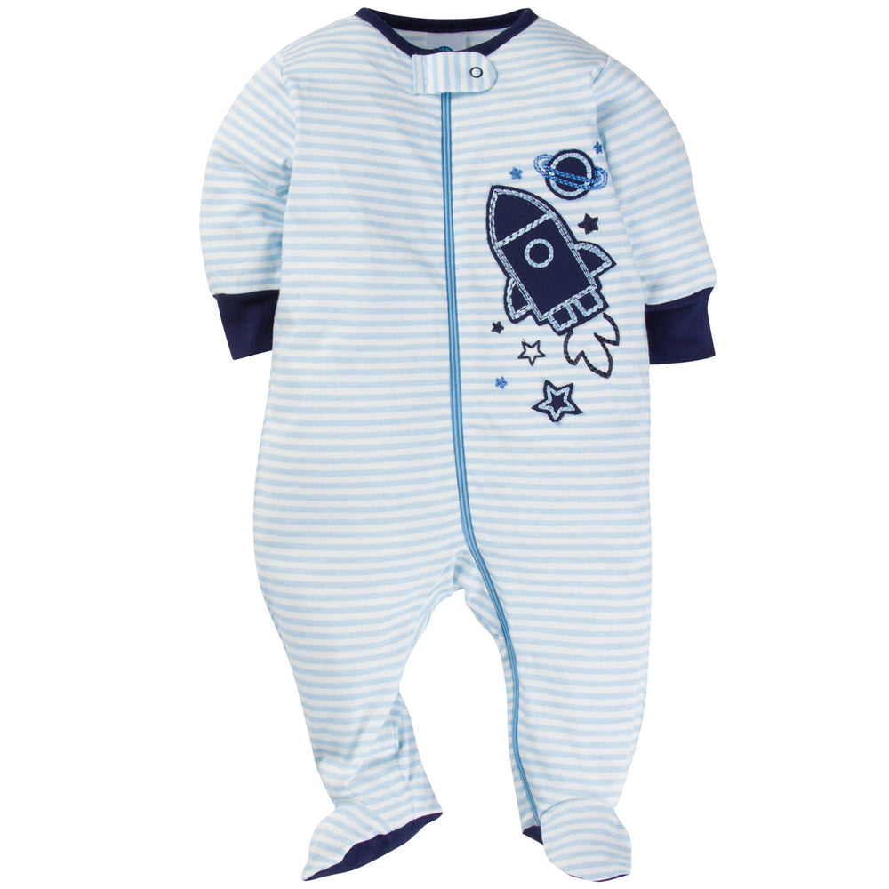 Gerber 3 Pack Zip-Front Space Sleep N' Play-Gerber Childrenswear