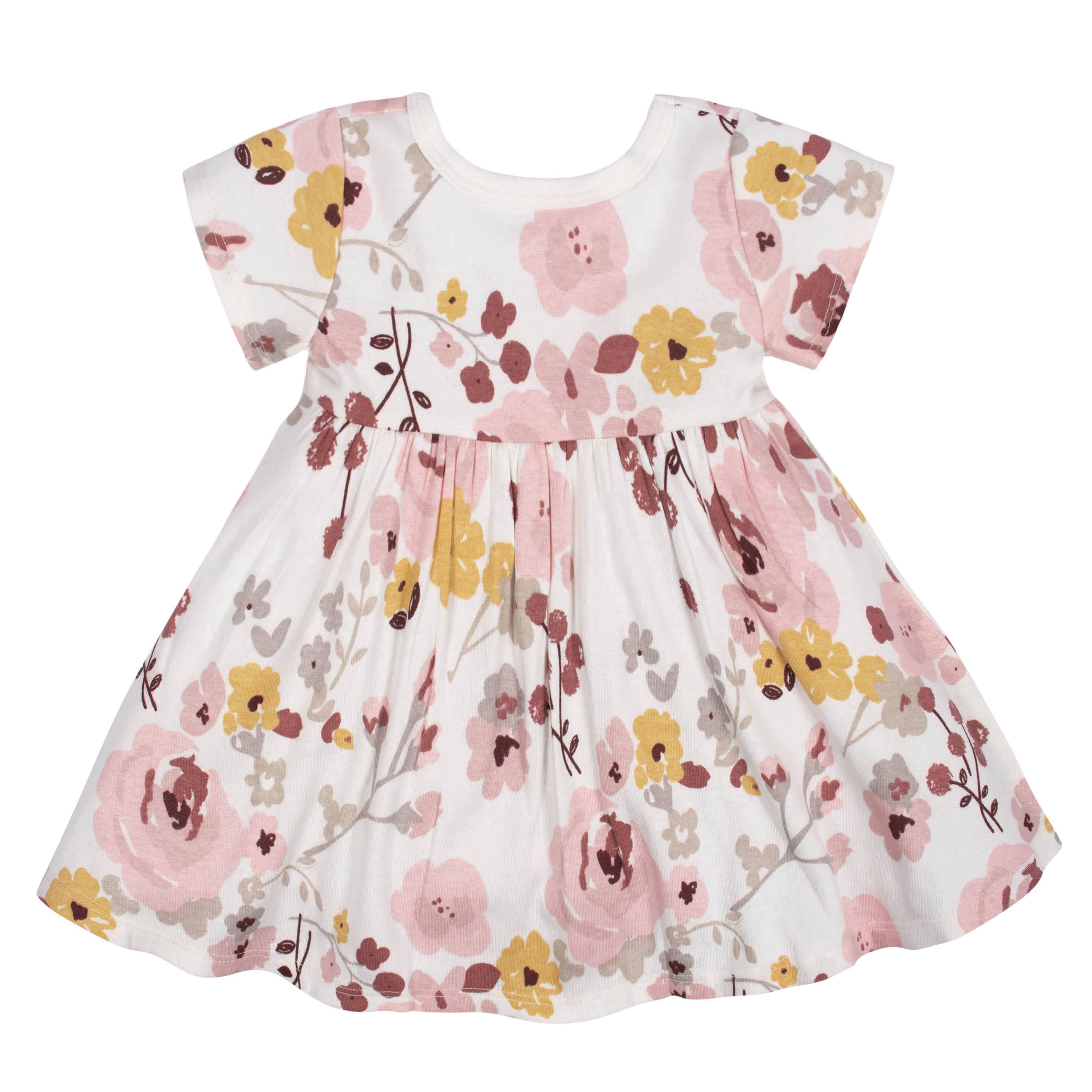2-Pack Baby Girls Pink Floral Short Sleeve Dresses – Gerber