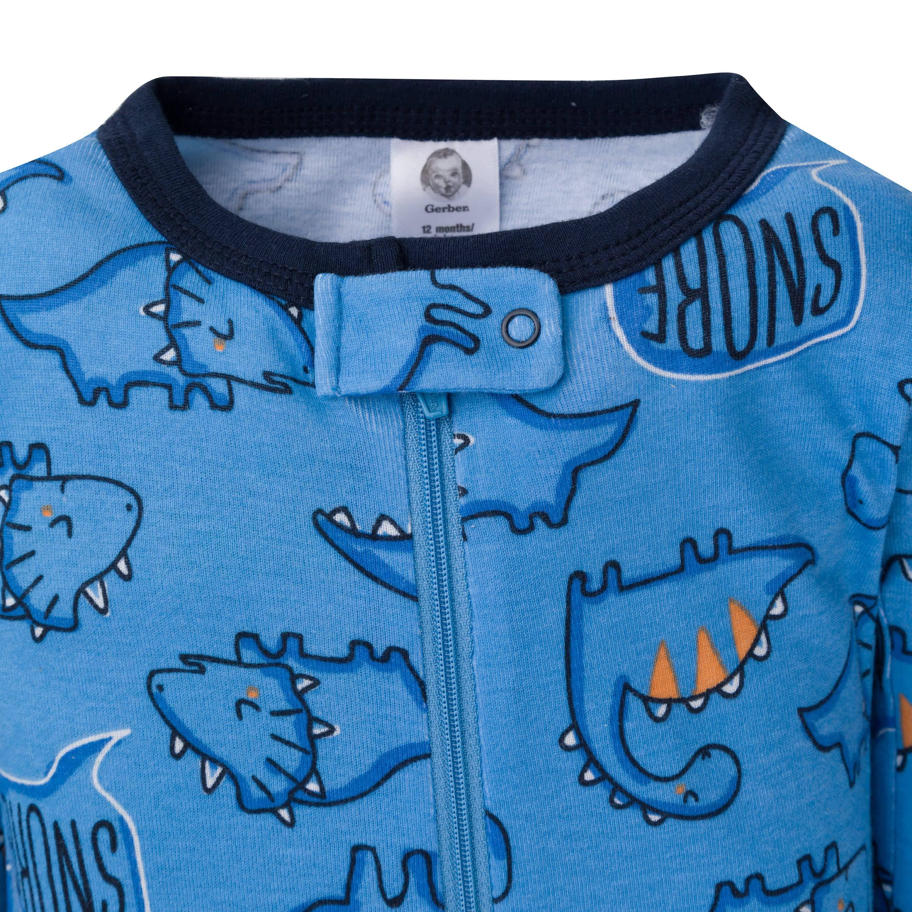 2-Pack Baby & Toddler Boys Dino Snug Fit Footed Cotton Pajamas-Gerber Childrenswear