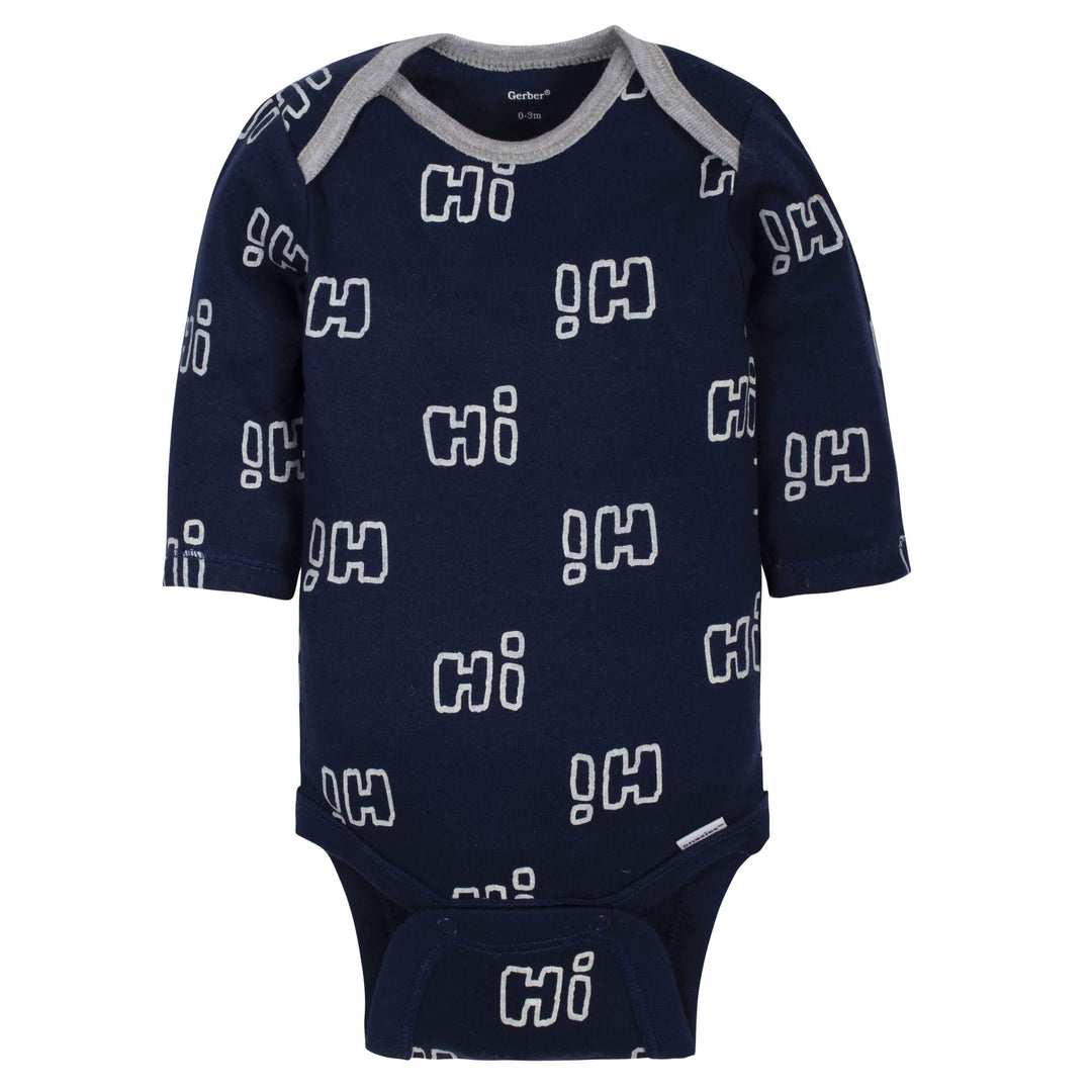 5-Pack Baby Boys Raccoon Long Sleeve Onesies® Bodysuits-Gerber Childrenswear