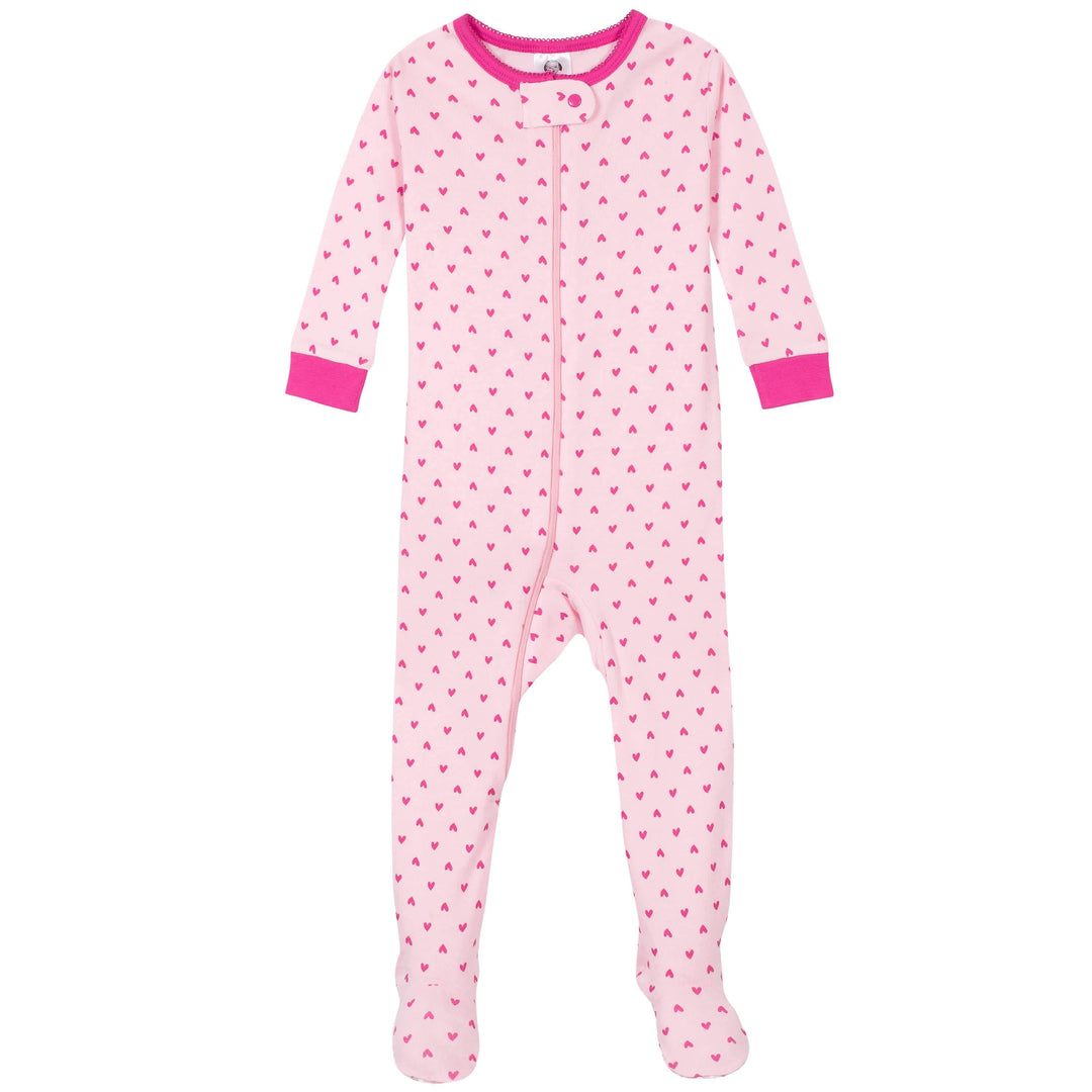 2-Pack Baby & Toddler Girls Rainbows Snug Fit Footed Cotton Pajamas-Gerber Childrenswear