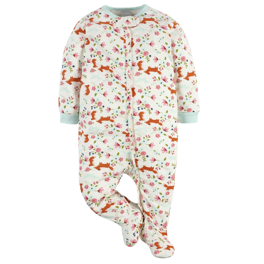 Baby Girls Sweet Floral Fox Sleep 'N Play-Gerber Childrenswear