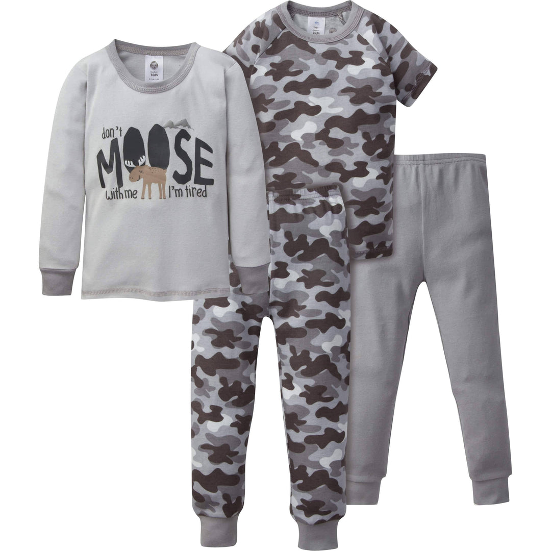 4-Piece Infant & Toddler Boys Camo Snug Fit Cotton Pajamas-Gerber Childrenswear