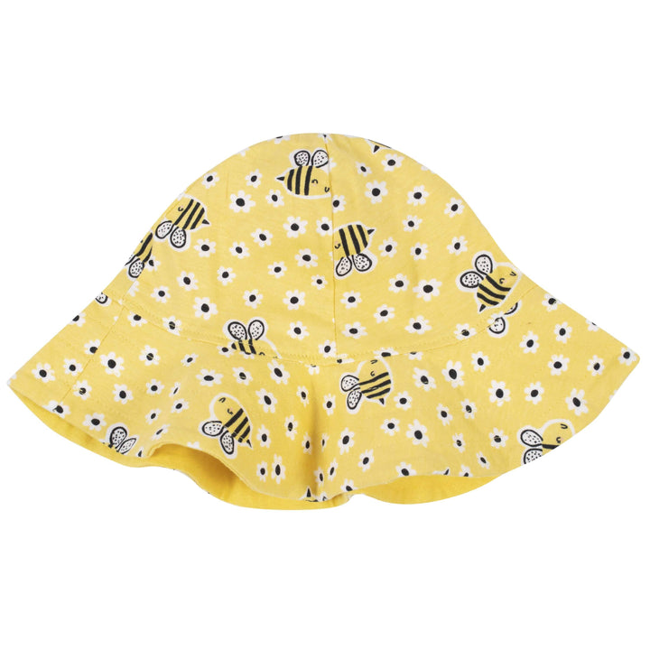 3-Piece Baby & Toddler Girls Bee Garden Dress, Diaper Cover & Sun Hat Set-Gerber Childrenswear