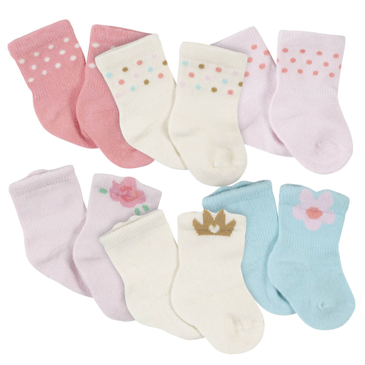 18-Piece Baby Girls Princess Onesies® Bodysuit, Mitten, Cap, & Sock Set-Gerber Childrenswear