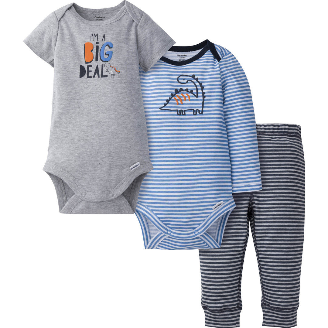 3-Piece Baby Boys Dino-Mite Onesies® Bodysuits & Pants Set-Gerber Childrenswear