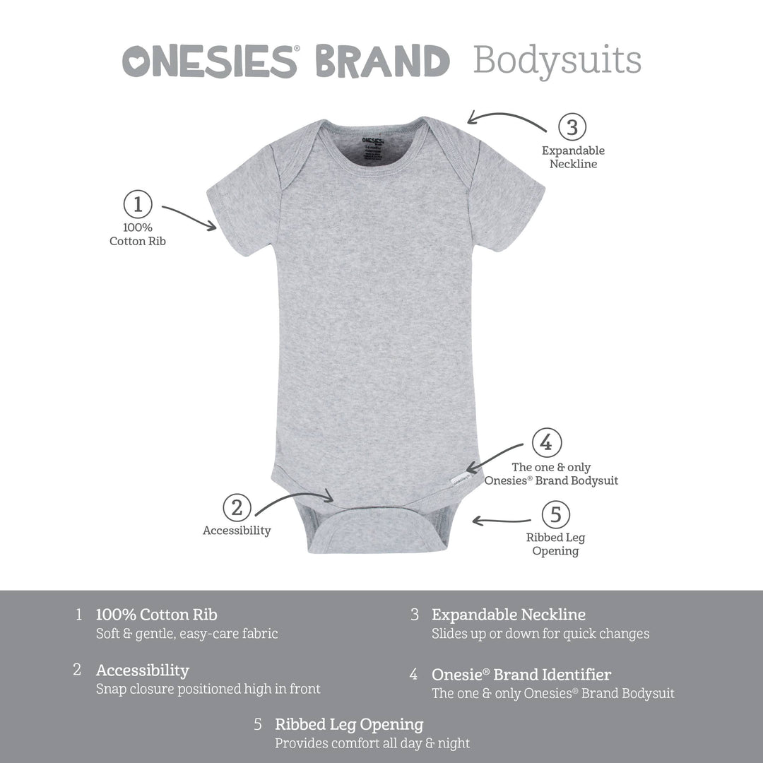 8-Pack Baby Neutral Neutrals Short Sleeve Onesies® Bodysuits