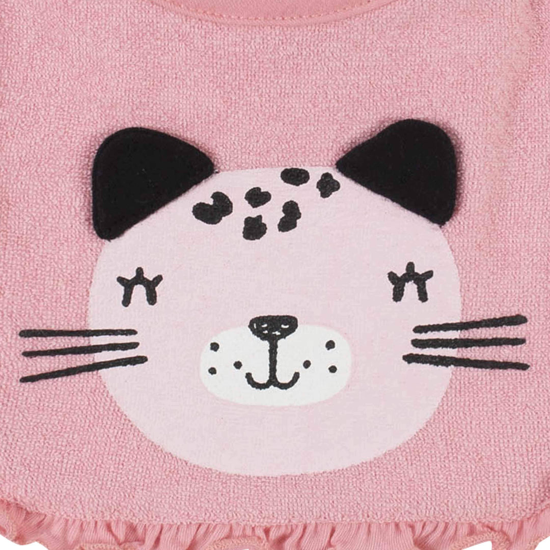 3-Pack Girls Leopard Bibs-Gerber Childrenswear