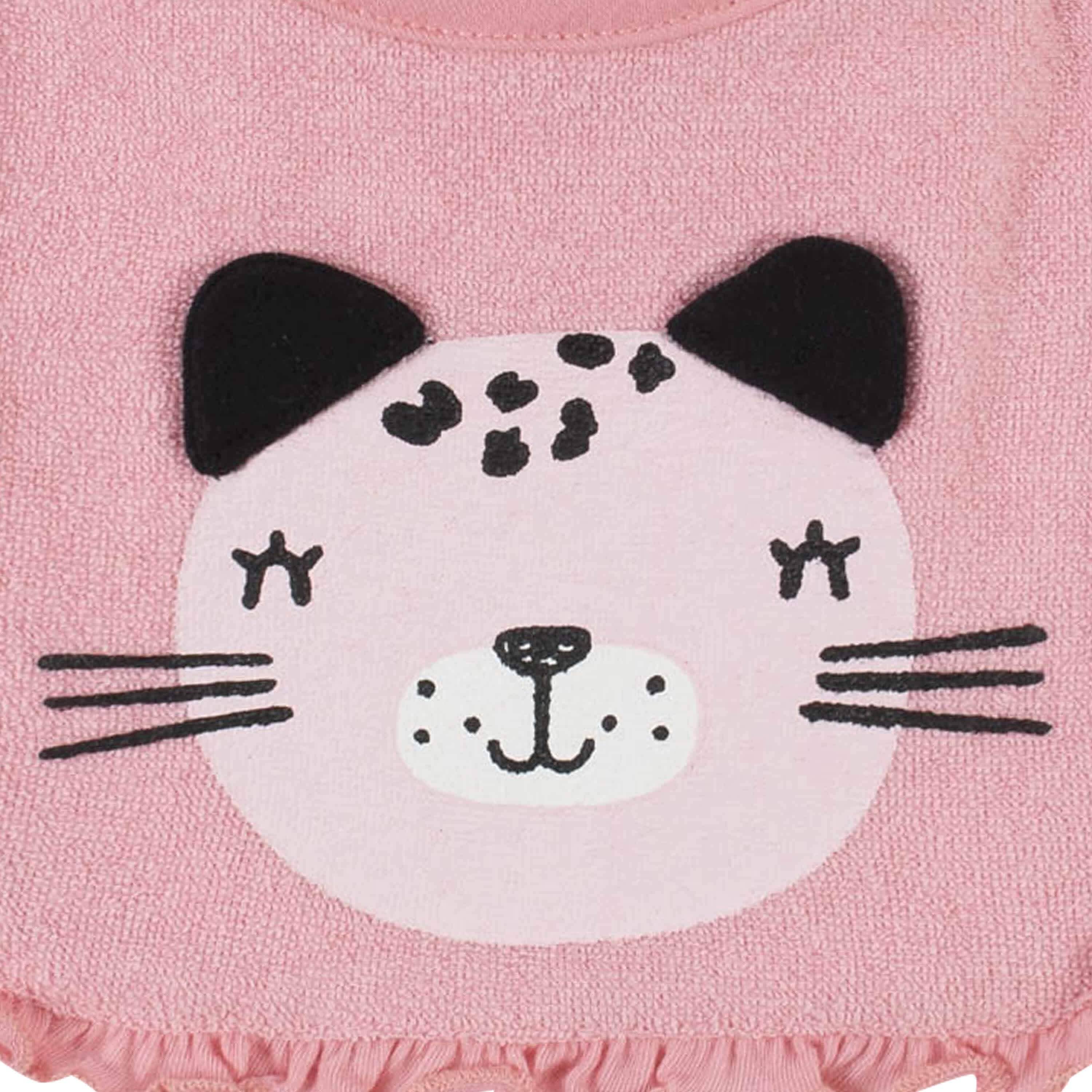 21-Piece Baby Girls Leopard Terry Bib, Burpcloth, Mittens, Cap and Bootie Sock Set-Gerber Childrenswear