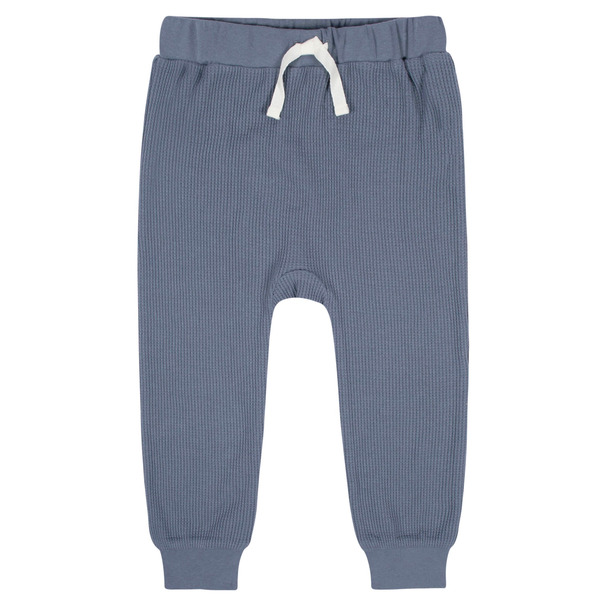 2-Piece Infant & Toddler Boys Dusty Blue Waffle Hoodie & Jogger Set