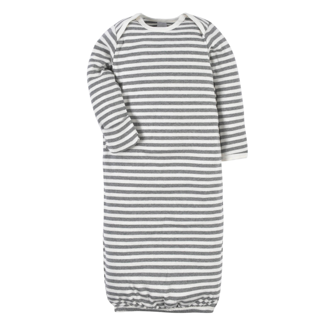 2-Piece Baby Neutral Comfy Stretch Stripe Gown & Cap Set-Gerber Childrenswear