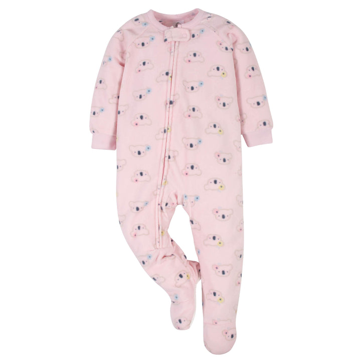 Gerber® 2-Pack Baby Girls Flowers & Koalas Fleece Pajamas-Gerber Childrenswear