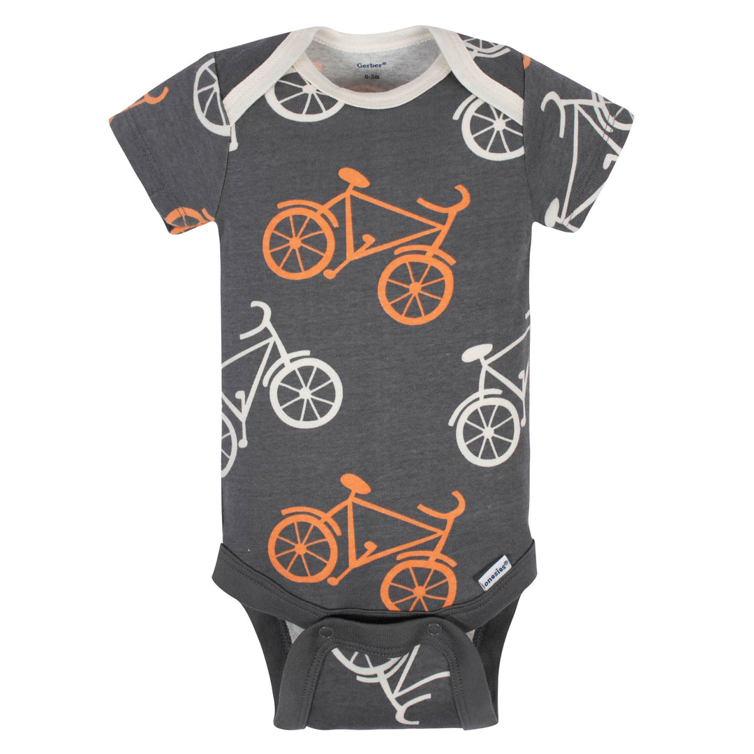 5-Pack Baby Boys Comfy Stretch Bicycle Short Sleeve Onesies® Bodysuits-Gerber Childrenswear