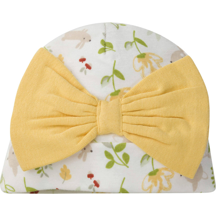 3-Piece Baby Girls Floral Meadow Onesies® Bodysuit, Pant, & Cap Set-Gerber Childrenswear