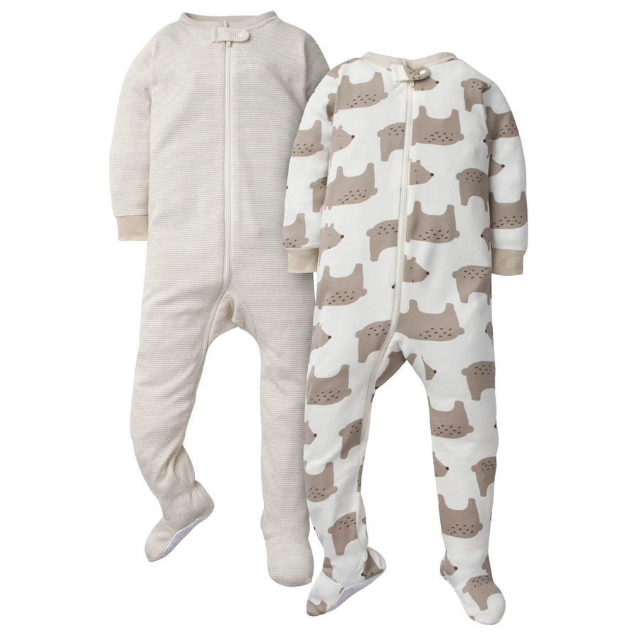 2-Pack Baby Boys Footed Union Suits - Bear-Gerber Childrenswear