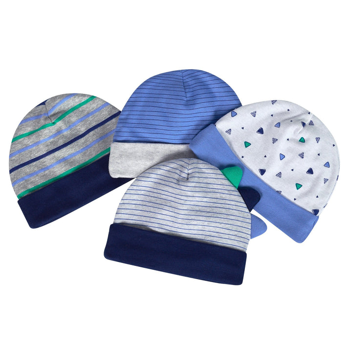 Organic Baby Boys 4-Pack Lil' Dino Hats-Gerber Childrenswear