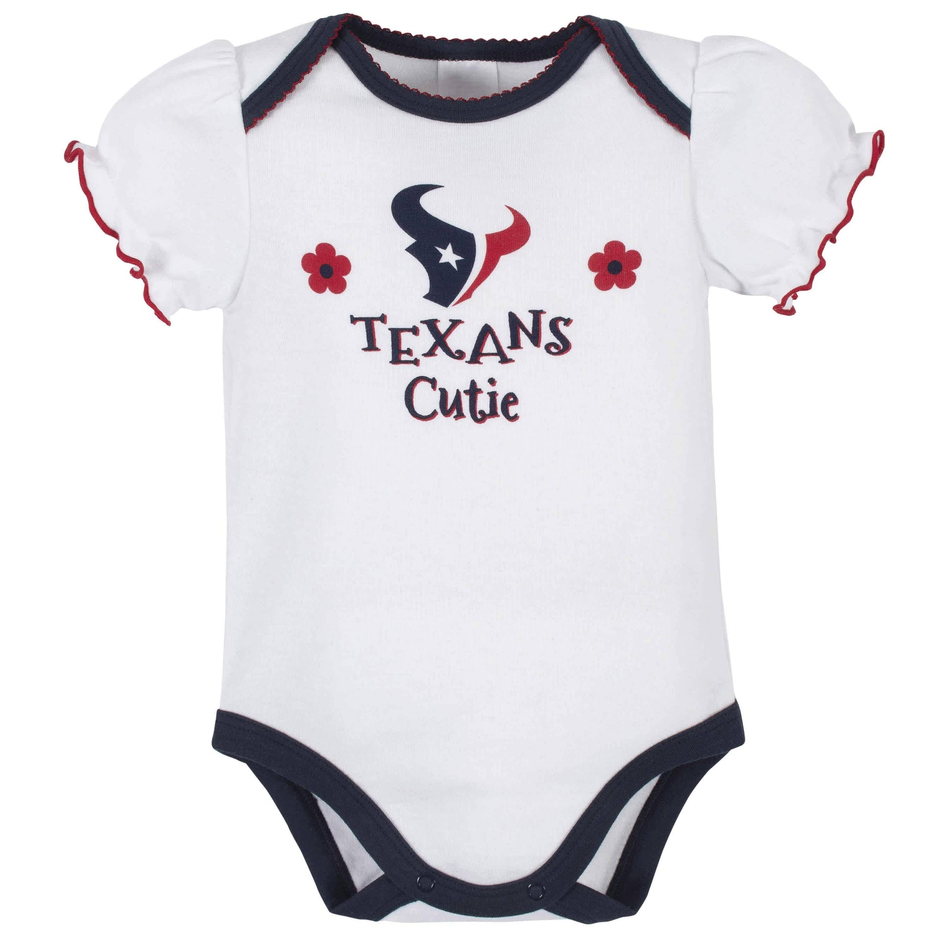 Houston Texans Baby Girls Short Sleeve Bodysuits-Gerber Childrenswear