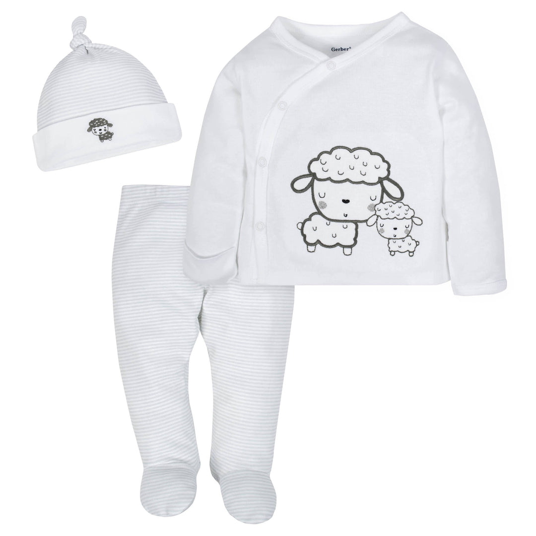 3-Piece Baby Neutral Sheep Take-Me-Home Set-Gerber Childrenswear